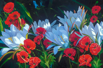 Magnolia - Poppies painting by Michael R. Nelson